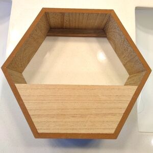 Hexagon Natural Wooden Shelf